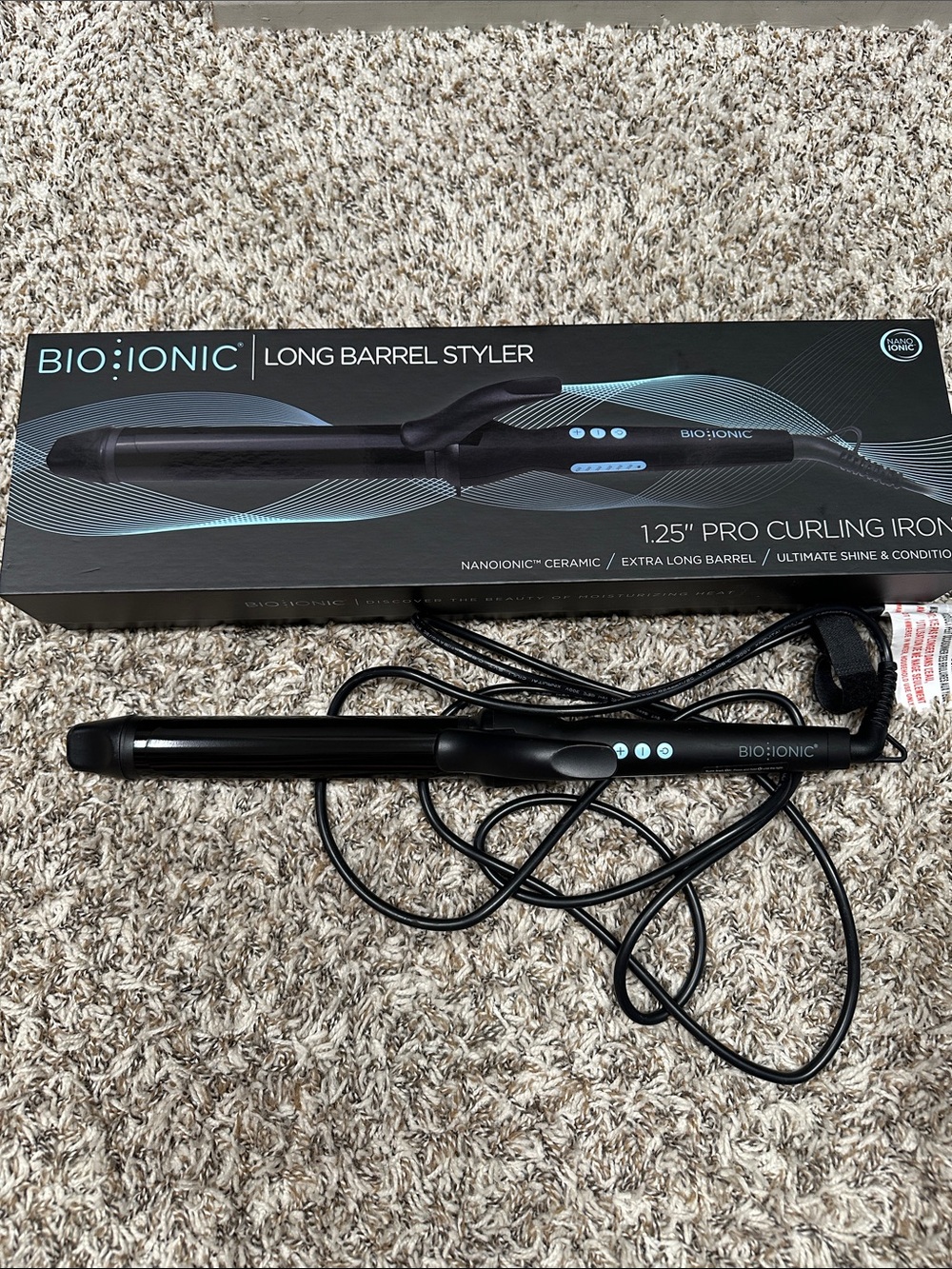 Bio Ionic 1.25" Long Barrel Styler - Black
